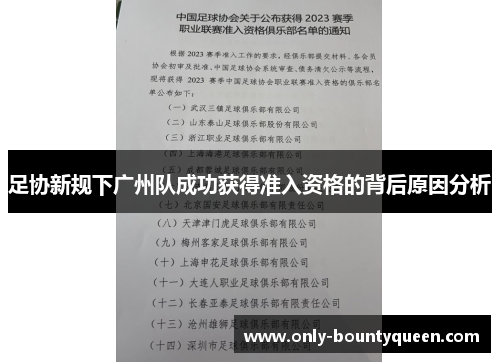 足协新规下广州队成功获得准入资格的背后原因分析
